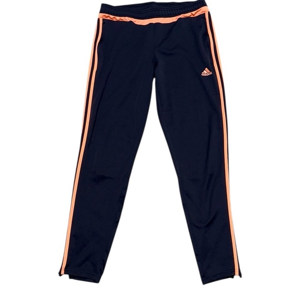 Adidas Trio 15 Training Pants Climacool Workout Joggers Black Orange Zip Ankle - Picture 8 of 14